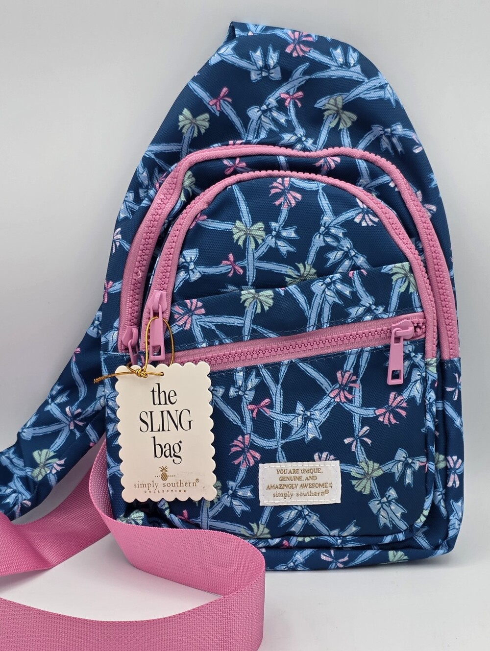 NWT Simply Southern Sling Bag Ribbons & Bows